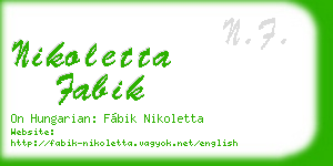 nikoletta fabik business card