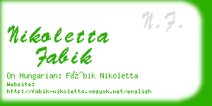 nikoletta fabik business card